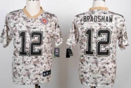 Nike Pittsburgh Steelers #12 Terry Bradshaw 2013 USMC Camo Elite Jersey 