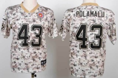 Nike Pittsburgh Steelers #43 Troy Polamalu 2013 USMC Camo Elite Jersey