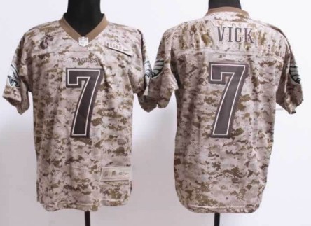 Nike Philadelphia Eagles #7 Michael Vick 2013 USMC Camo Elite Jersey