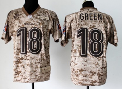 Nike Cincinnati Bengals #18 A.J. Green 2013 USMC Camo Elite Jersey