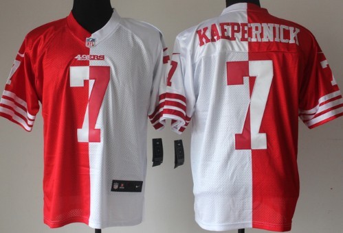 Nike San Francisco 49ers #7 Colin Kaepernick Red/White Two Tone Elite Jersey 