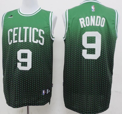 Boston Celtics #9 Rajon Rondo Green/Black Resonate Fashion Jersey