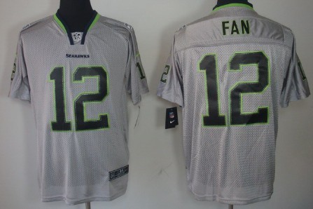 Nike Seattle Seahawks #12 Fan Lights Out Gray Elite Jersey 