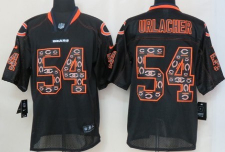 Nike Chicago Bears #54 Brian Urlacher Lights Out Black Ornamented Elite Jersey 