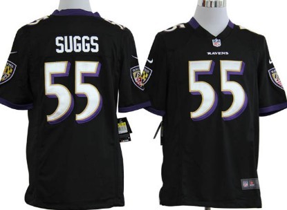 Nike Baltimore Ravens #55 Terrell Suggs Black Game Kids Jersey 