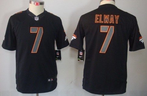 Nike Denver Broncos #7 John Elway Black Impact Limited Kids Jersey