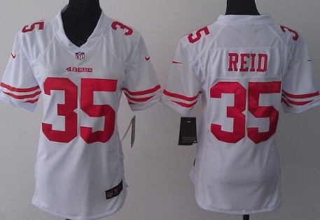 Nike San Francisco 49ers #35 Eric Reid White Game Womens Jersey 