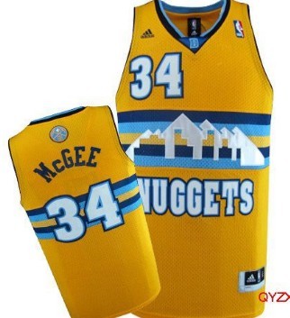 Denver Nuggets #34 JaVale McGee Yellow Swingman Jersey 