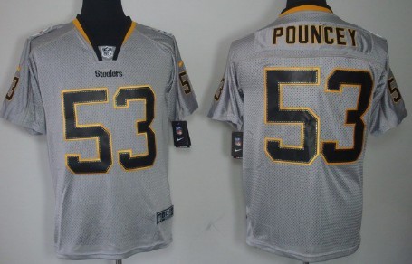 Nike Pittsburgh Steelers #53 Maurkice Pouncey Lights Out Gray Elite Jersey 