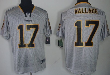 Nike Pittsburgh Steelers #17 Mike Wallace Lights Out Gray Elite Jersey 