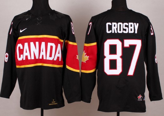 2014 Olympics Canada #87 Sidney Crosby Black Jersey 