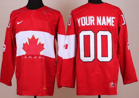 2014 Olympics Canada Mens Customized Red Jersey