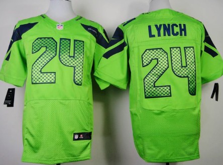 Nike Seattle Seahawks #24 Marshawn Lynch Green Elite Jersey 