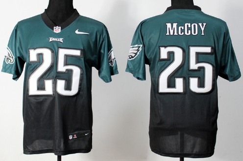 Nike Philadelphia Eagles #25 LeSean McCoy Dark Green/Black Fadeaway Elite Jersey