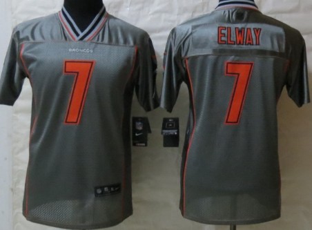 Nike Denver Broncos #7 John Elway 2013 Gray Vapor Kids Jersey 