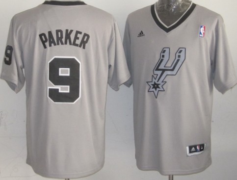 San Antonio Spurs #9 Tony Parker Revolution 30 Swingman 2013 Christmas Day Gray Jersey 