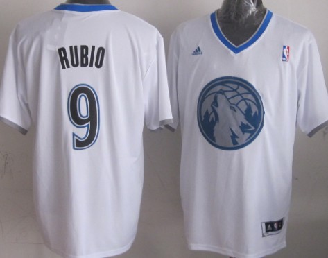 Minnesota Timberwolves #9 Ricky Rubio Revolution 30 Swingman 2013 Christmas Day White Jersey 