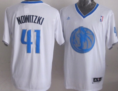 Dallas Mavericks #41 Dirk Nowitzki Revolution 30 Swingman 2013 Christmas Day White Jersey