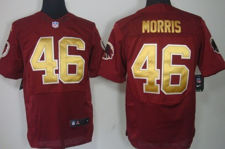 Nike Washington Redskins #46 Alfred Morris Red With Gold Elite Jersey 