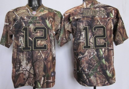 Nike Green Bay Packers #12 Aaron Rodgers Realtree Camo Kids Jersey 