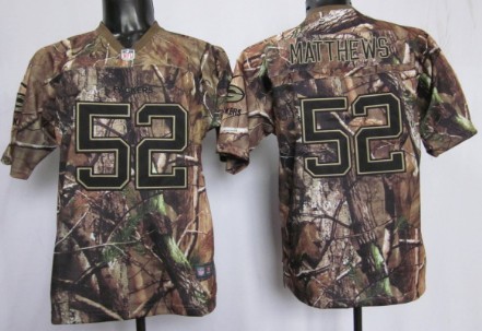 Nike Green Bay Packers #52 Clay Matthews Realtree Camo Kids Jersey 