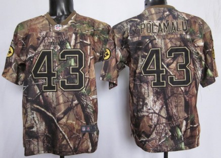 Nike Pittsburgh Steelers #43 Troy Polamalu Realtree Camo Kids Jersey 