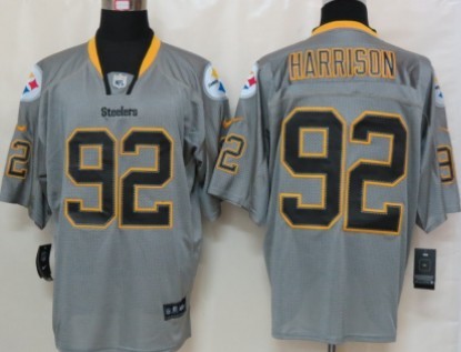 Nike Pittsburgh Steelers #92 James Harrison Lights Out Gray Elite Jersey 