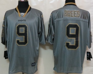 Nike New Orleans Saints #9 Drew Brees Lights Out Gray Elite Jersey 