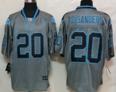 Nike Detroit Lions #20 Barry Sanders Lights Out Gray Elite Jersey 