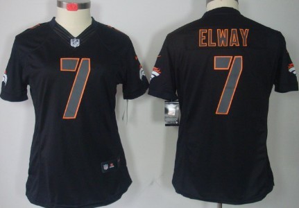 Nike Denver Broncos #7 John Elway Black Impact Limited Womens Jersey 