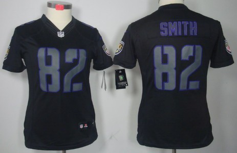 Nike Baltimore Ravens #82 Torrey Smith Black Impact Limited Womens Jersey 