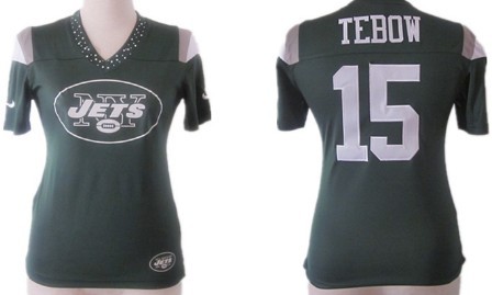 Nike New York Jets #15 Tim Tebow 2012 Green Womens Field Flirt Fashion Jersey 