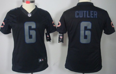 Nike Chicago Bears #6 Jay Cutler Black Impact Limited Womens Jersey 