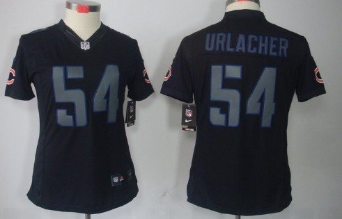 Nike Chicago Bears #54 Brian Urlacher Black Impact Limited Womens Jersey 