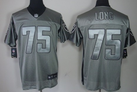 Nike Oakland Raiders #75 Howie Long Gray Shadow Elite Jersey 