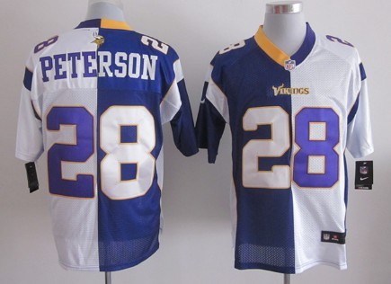 Nike Minnesota Vikings #28 Adrian Peterson Purple/White Two Tone Elite Jersey 