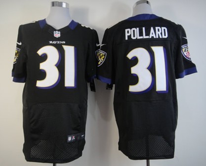 Nike Baltimore Ravens #31 Bernard Pollard Black Elite Jersey 