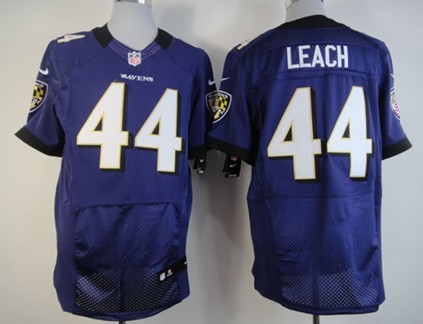 Nike Baltimore Ravens #44 Vonta Leach Purple Elite Jersey 