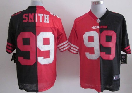 Nike San Francisco 49ers #99 Aldon Smith Red/Black Two Tone Elite Jersey 