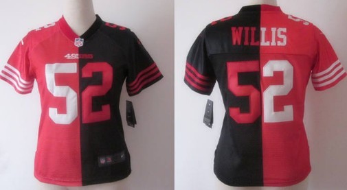 Nike San Francisco 49ers #52 Patrick Willis Red/Black Two Tone Womens Jersey 