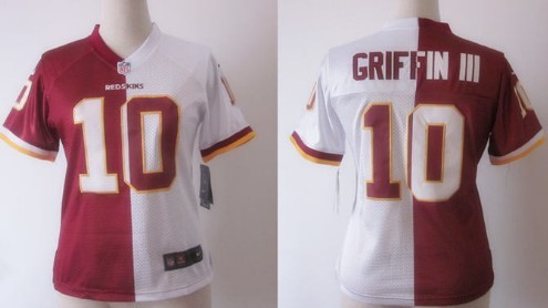 Nike Washington Redskins #10 Robert Griffin III Red/White Two Tone Womens Jersey 