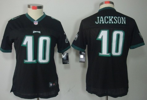 Nike Philadelphia Eagles #10 DeSean Jackson Black Limited Womens Jersey 