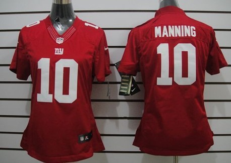 Nike New York Giants #10 Eli Manning Red Limited Womens Jersey 