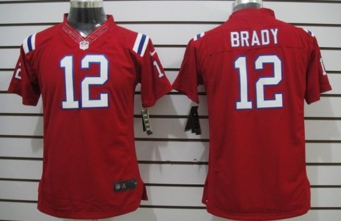 Nike New England Patriots #12 Tom Brady Red Limited Womens Jersey 