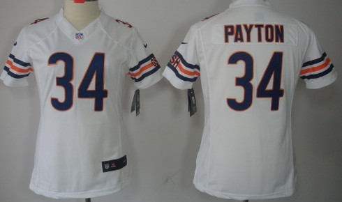 Nike Chicago Bears #34 Walter Payton White Limited Womens Jersey 