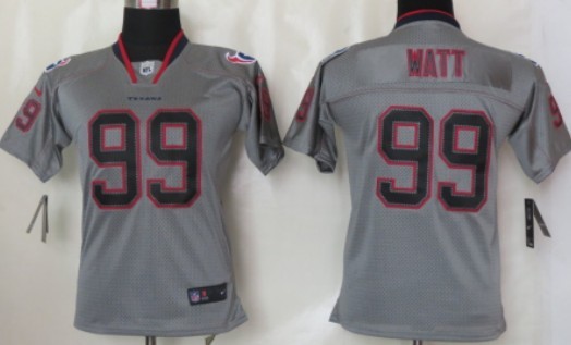 Nike Houston Texans #99 J.J. Watt Lights Out Gray Kids Jersey 