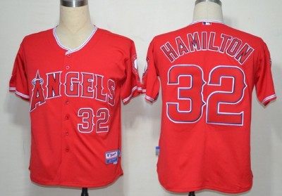 LA Angels of Anaheim #32 Josh Hamilton Red Kids Jersey 