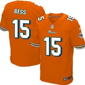 Nike Miami Dolphins #15 Davone Bess Orange Elite Jersey 