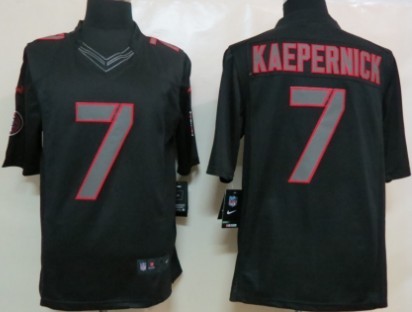 Nike San Francisco 49ers #7 Colin Kaepernick Black Impact Limited Jersey 