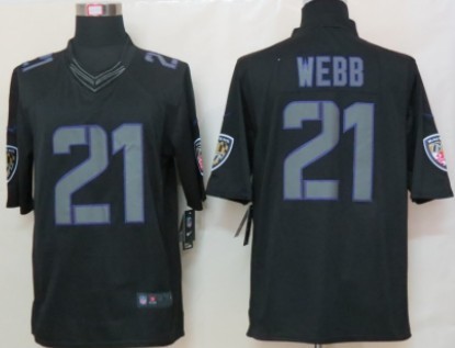 Nike Baltimore Ravens #21 Lardarius Webb Black Impact Limited Jersey 